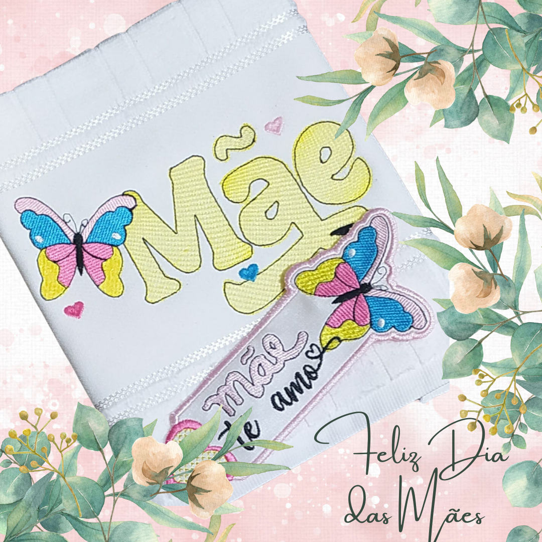 Green and Pink Watercolor Flower Border Feliz Dia das Maes Greeting Instagram Post